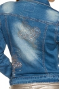 Jeansjacke mit Strass blau